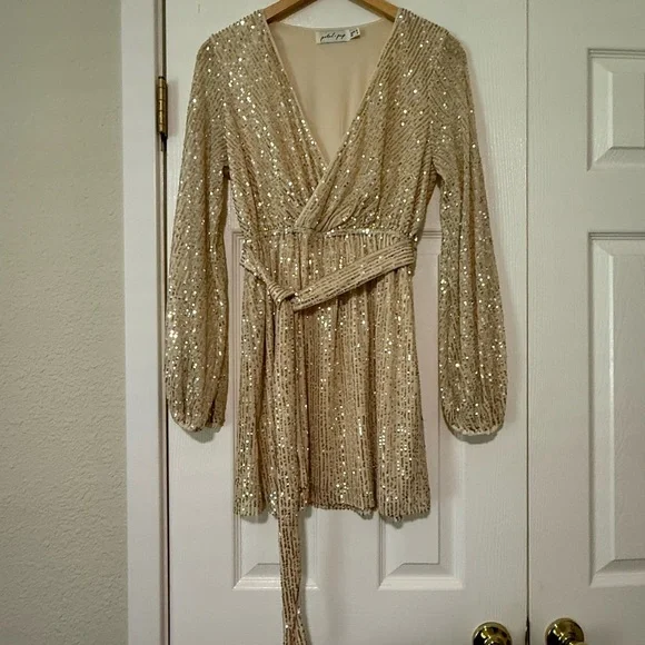 Petal & Pup Sequin Wrap Dress - Picture 2 of 7
